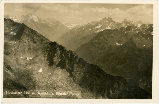Jerzens, Hochzeiger, Aussicht g. Pitztaler Ferner