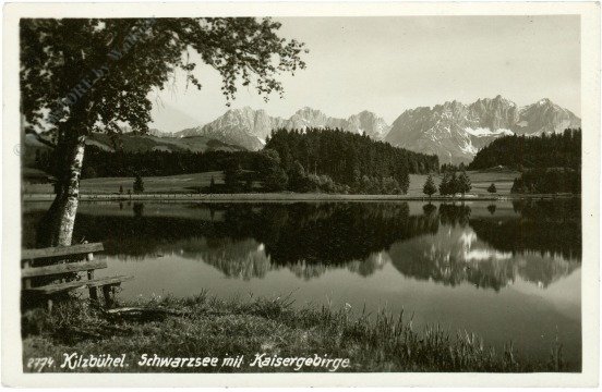 Kitzbühel, Schwarzsee mit Kaisergebirge