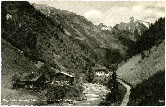 Mayrhofen, Gasthof Zillergrund mit Brandbergkolm