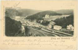 Gruss aus Rosenburg, Bahnhofansicht von oben