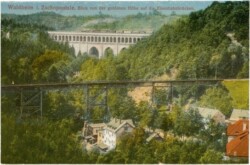 Waldheim i. Zschopautale, Blick von der goldenen Höhe auf die Eisenbahnbrücke