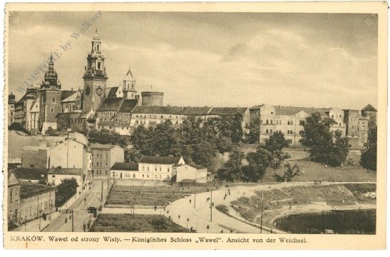 Krakau, Königliches Schloss "Wawel", Ansicht von der Weichsel