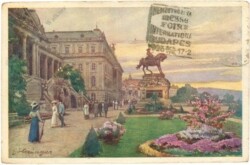 Budapest, kgl. Burg mit dem Prinz Eugen-Monument
