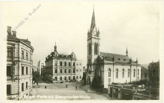 Gablonz a.N., Partie b.d. Evangelischen Kirche