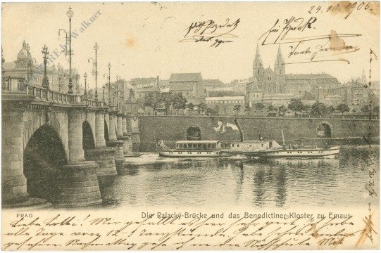 ak217165 Praha (Prag), Die Palacky-Brücke und das Benedictiner-Kloster zu Emaus