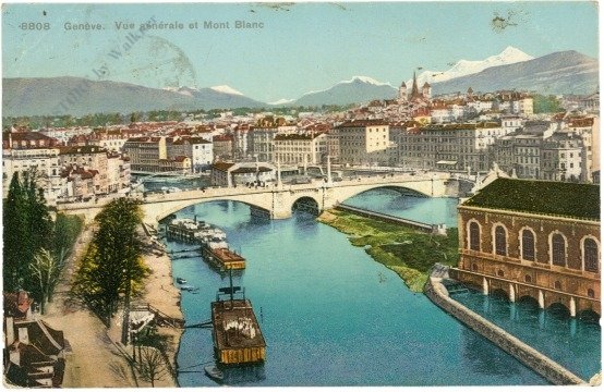 Geneve (Genf), Vue generale et Mont Blanc