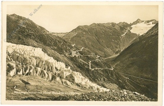 ak217246 Rhonegletscher mit Hotel Belvedere