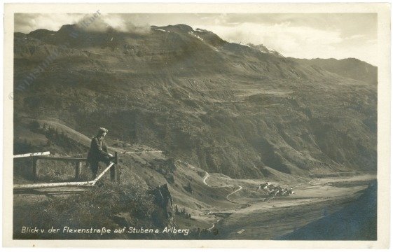 Flexenstrasse, Blick von der Flexenstrasse auf Stuben