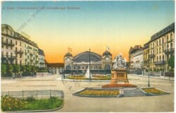 Basel, Centralbahnhof mit Strassburger Denkmal