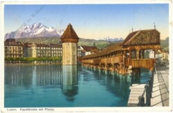 ak217337 Luzern, Kapellbrücke mit Pilatus