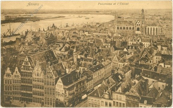 ak217351 Antwerpen (Anvers), Panorama et l'Escaut
