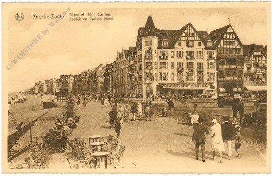 Knocke-Zoute, Digue et Hotel Cariton