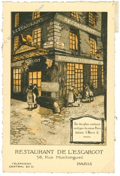 Paris, Restaurant de l'Escargot