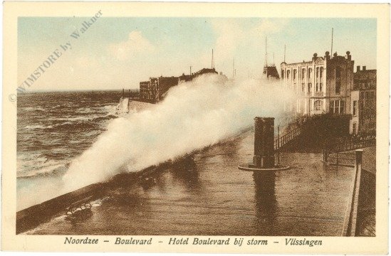 Noordzee, Boulevard, Hotel Boulevard bij storm, Vlissingen
