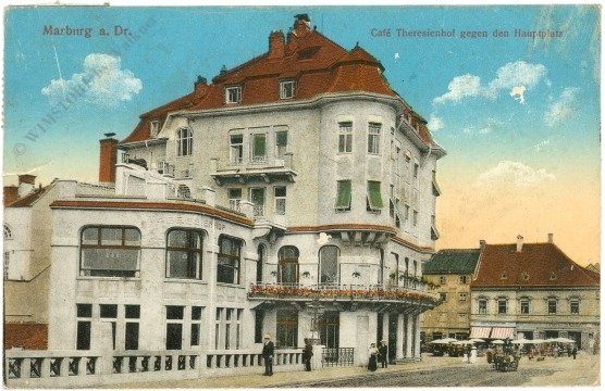 Marburg a. Drau, Cafe Theresienhof gegen den Hauptplatz