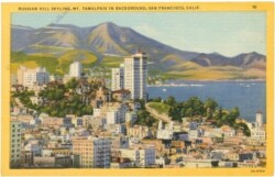 Kalifornien: San Francisco, Russian Hill Skyline, Mt. Tamalpais in background