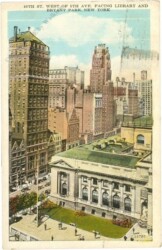 New York: New York City, 40th St. West of 5th Ave. Facing Library and Bryant Park