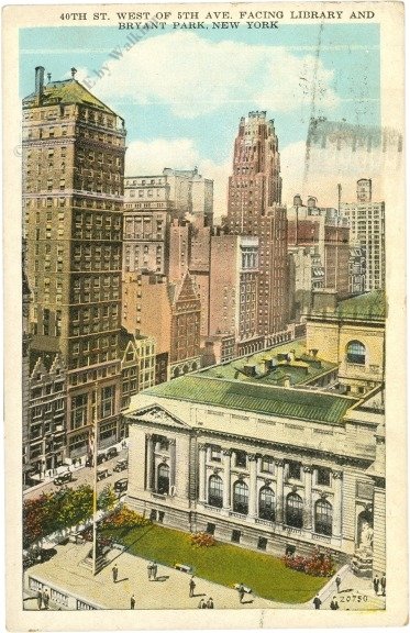 New York: New York City, 40th St. West of 5th Ave. Facing Library and Bryant Park