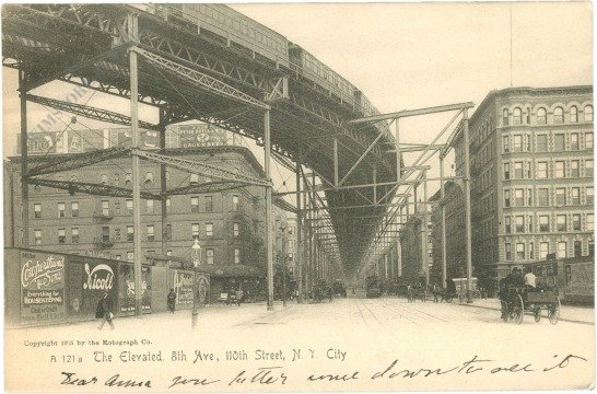 ak218192 New York: New York City, The Elevated 8th Ave, 110th Street