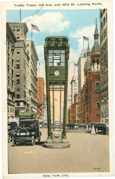 New York: New York City, Traffic Tower, 5th Ave. and 42nd St. Looking north
