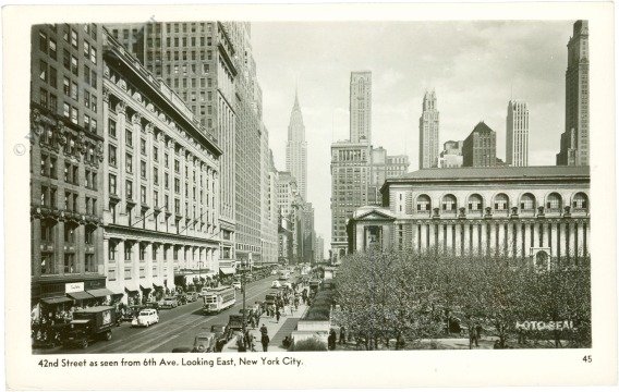 New York: New York City, 42nd Street as seen from 6th Ave. Looking East