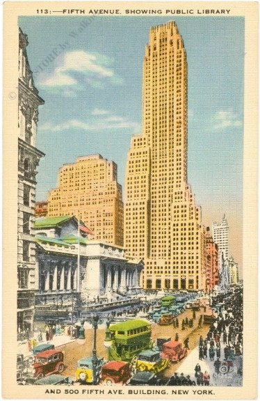 ak218216 New York: New York City, Fifth avenue, Showing Public Library