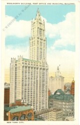 New York: New York City, Woolworth Building, Post Office and Municipal Building
