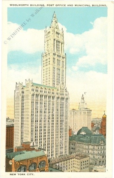 New York: New York City, Woolworth Building, Post Office and Municipal Building