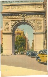 New York: New York City, Washington Arch, Empire State Building in Background