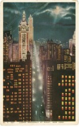 New York: New York City, Lower Broadway at night