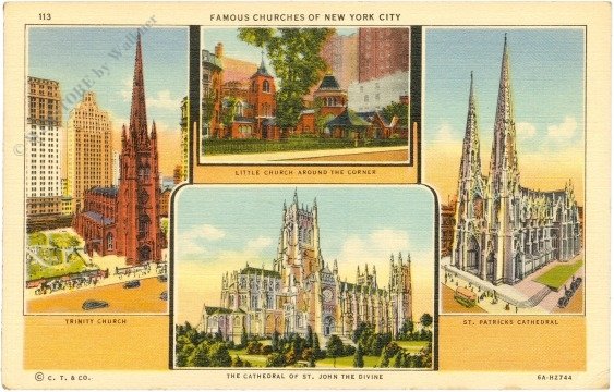 ak218302 New York: New York City, Famous churches