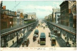 New York: New York City, Bowery, North from Grand Street