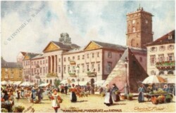 Karlsruhe, Marktplatz mit Rathaus