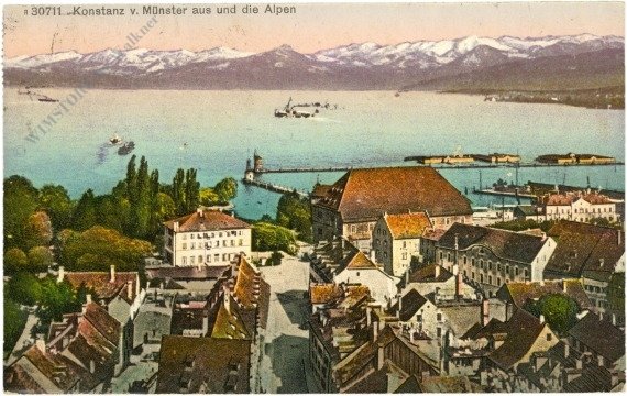 Konstanz, vom Münster aus und die Alpen