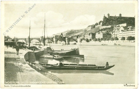 ak218813 Würzburg, Alte Mainbrücke und Festung