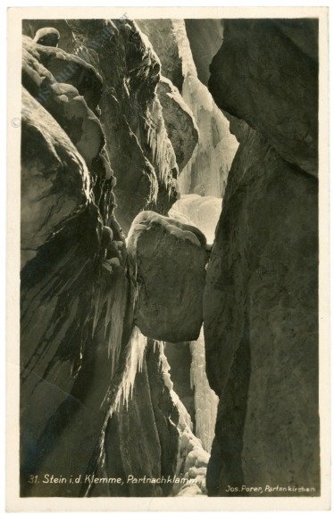 Stein i.d. Klemme, Partnachklamm