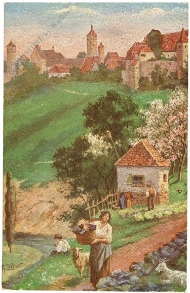 ak218865 Rothenburg o. Tauber, Blick von der alten Burg