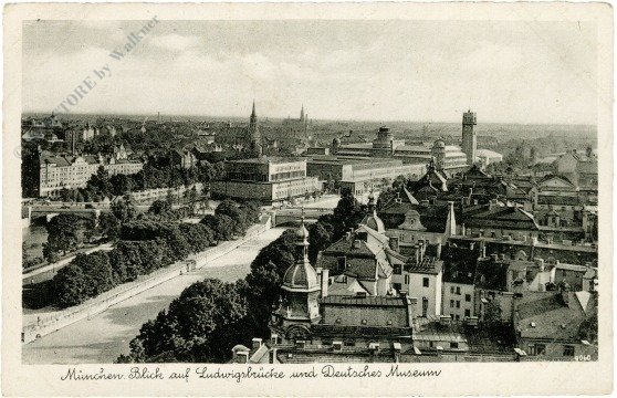 München, Blick auf Ludwigskirche und Deutsches Museum