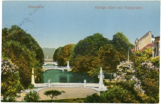 Düsseldorf, Königs-Allee mit Stadtgraben
