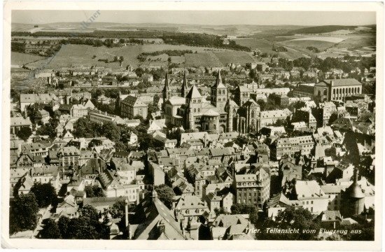 Trier, Teilansicht vom Flugzeug aus