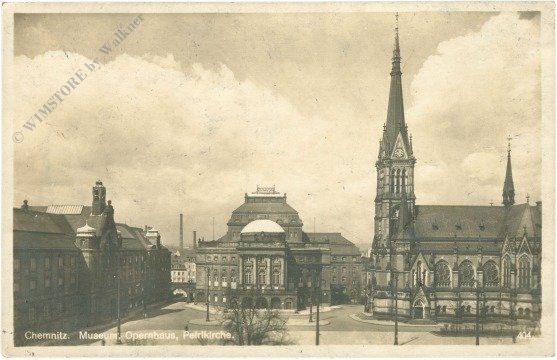 Chemnitz, Museum, Opernhaus, Petrikirche