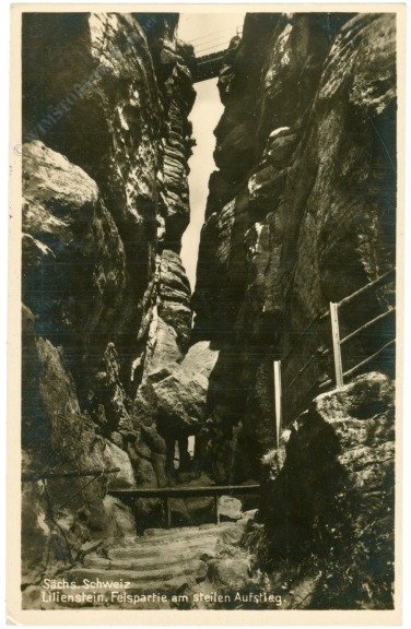 Sächs. Schweiz, Lilienstein, Felspartie am steilen Aufstieg