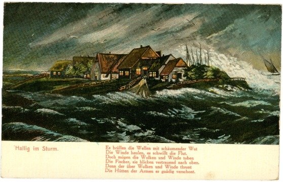 Hallig, im Sturm