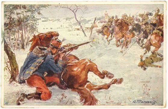 ak219342 Husar Samuel Kralik auf Erkundungsritt