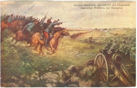 ak219375 Unsere Kavallerie durchbricht die Feuerlinie russischer Artillerie bei Komarow