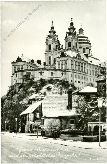 Verschneites Melk, Niederösterreich