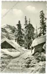 ak219535 Verschneite Hütten in den Bergen