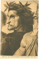 Raffaello, Testa di Dante Alighieri nella disputa del sacramento