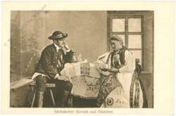 ak219954 Sächsischer Bursch und Mädchen