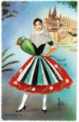 ak219959 Stickkarte: Dame in Tracht - Mallorca